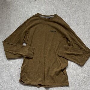 Patagonia Olive/Brown Long Sleeve Crew Tee